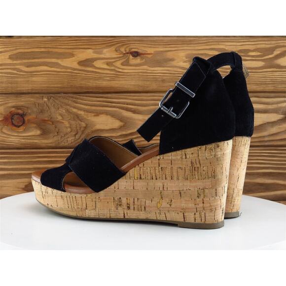 Crown Vintage Size 8 Platform Heel Black Leather M Width Chalina - Picture 8 of 10